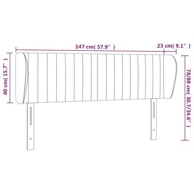 Hoofdbord met randen 147x23x78/88 cm stof taupe