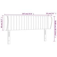 Hoofdbord met randen 147x23x78/88 cm stof taupe - thumbnail