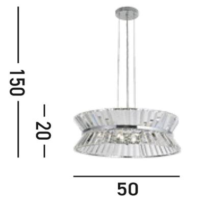 Searchlight Design hanglampUptown rond chroom - 59410-7CC