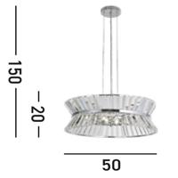 Searchlight Design hanglampUptown rond chroom - 59410-7CC - thumbnail