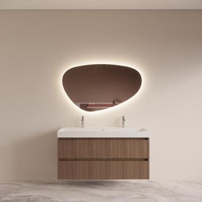 Badmeubelset BWS Riga Met Lako Wastafel Wit 120 cm Donker Eiken Japandi