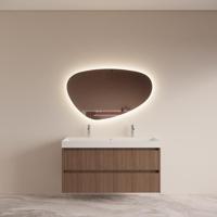 Badmeubelset BWS Riga Met Lako Wastafel Wit 120 cm Donker Eiken Japandi - thumbnail