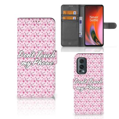 OnePlus Nord 2 5G Portemonnee Hoesje Flowers Pink DTMP OnePlus Nord 2 5G Portemonnee Hoesje Flowers Pink DTMP