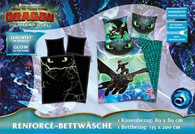 Herding Dreamworks Dragons Beddengoedset, Omkeerbaar, Dekbedovertrek 135 X 200 Cm, Kussensloop 80 X 80 Cm, Meerkleurig