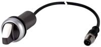 Eaton 186103 keuzeknop, Classic, met voorbouw, raster, 2 posities, 1 S, kabel (zwart) met M12a stopcontact, 4-polig, 0,2 m - thumbnail
