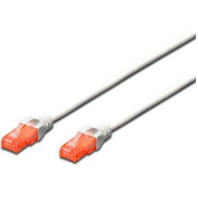Digitus DK-1644-005/WH RJ45 Netwerkkabel, patchkabel CAT 6 S/FTP 0.50 m Wit Vlambestendig, Folie afscherming, Afscherming gevlochten, Afgeschermd,