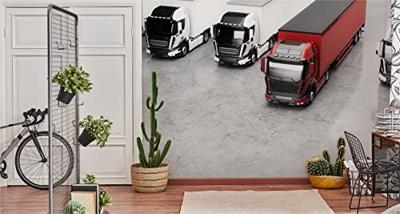 Fotobehang - Vrachtwagenpark, Truckers, 11 maten, premium print, inclusief behanglijm - thumbnail