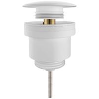 Clickwaste Afvoerplug - Leoni Clis - Messing - Mat Wit - thumbnail