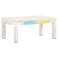 vidaXL Salontafel 110x60x45 cm massief mangohout wit - thumbnail