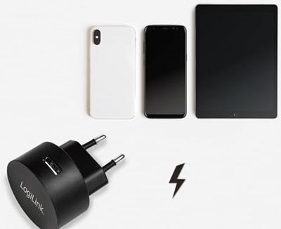 LogiLink Ladegerät USB-oplader 10.5 W 1x USB-A Zwart Binnen