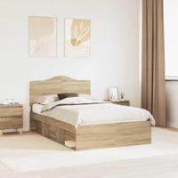 Bedframe met hoofdeinde Sonoma 120 x 190 cm Massief grenenhout - thumbnail