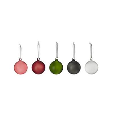 Iittala Glazen gekleurde kerstballenset 8 cm, per 5
