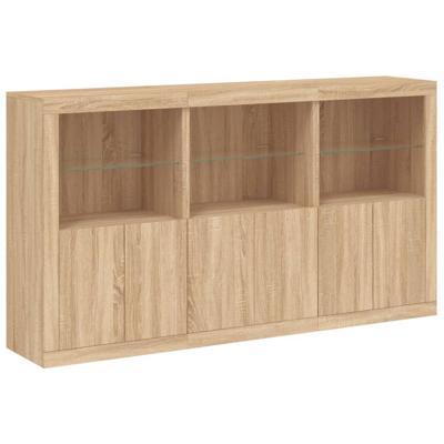 Dressoir met LED-verlichting 181,5x37x100 cm sonoma eikenkleur