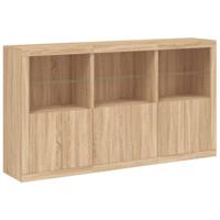 Dressoir met LED-verlichting 181,5x37x100 cm sonoma eikenkleur - thumbnail