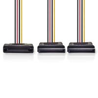 Nedis Interne Voedingskabel | SATA 15-Pins Male | 2x SATA 15-Pins Female | Verguld | 0.15 m | Rond | PVC | Multicolour | Doos - CCGB73190VA015 - thumbnail