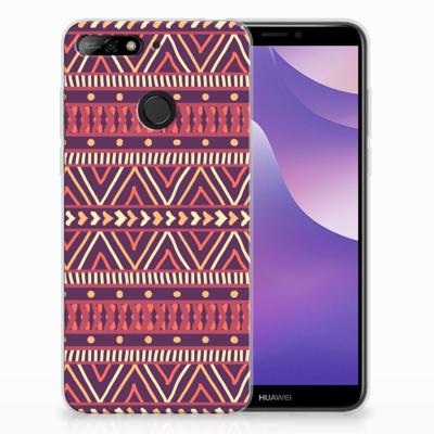 Huawei Y6 (2018) TPU bumper Aztec Paars Huawei Y6 (2018) TPU bumper Aztec Paars
