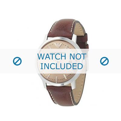 Horlogeband Armani AR0573 Leder Bruin 22mm