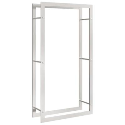 VidaXL Haardhoutrek 80x28x154 cm roestvrij staal