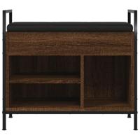 Schoenenbankje 65,5x32x57,5 cm bewerkt hout bruin eikenkleur - thumbnail
