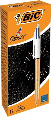 Bic Colours Frozen 4-kleurenbalpen, medium, klassieke inktkleuren, doos van 12 stuks Bic Colours Frozen 4-kleurenbalpen, medium, klassieke inktkleuren, doos van 12 stuks