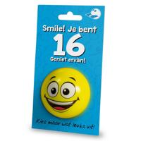 Stressbal Smile Je bent 16 Geniet ervan - thumbnail