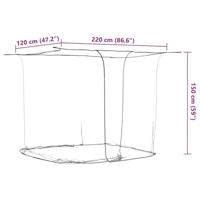 VidaXL Hangende klamboe 156 gaas 220x120x150 cm wit - thumbnail