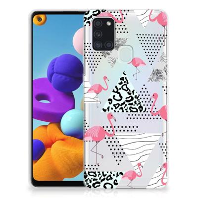 Samsung Galaxy A21s | TPU Hoesje | Flamingo Triangle