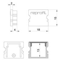 Deko Light 978062 P-AU-02-12 Eindkappen-set Kunststof (b x h x d) 6 x 15 x 18 mm 1 stuk(s) - thumbnail