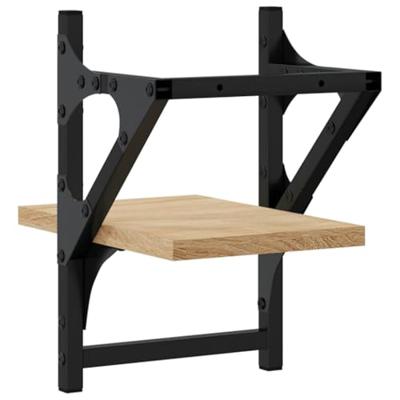 Wandschappen met stangen 2 st 20x25x30 cm sonoma eikenkleurig - thumbnail