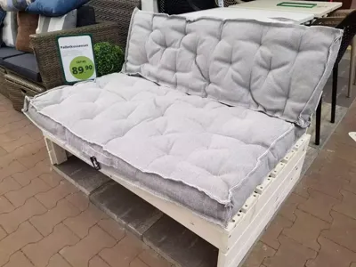 Palletkussen rib 80cm x 120cm donkergrijs