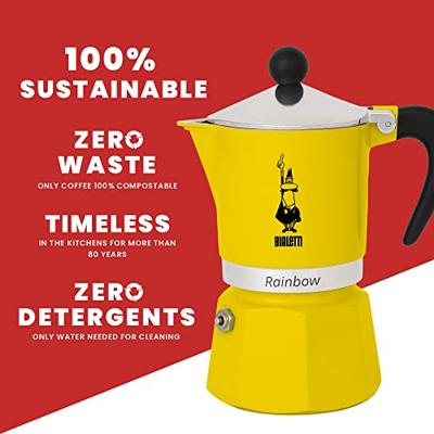 Italiaans koffiezetapparaat - BIALETTI - RAINBOW - 6 kopjes - 0,30 L - Geel