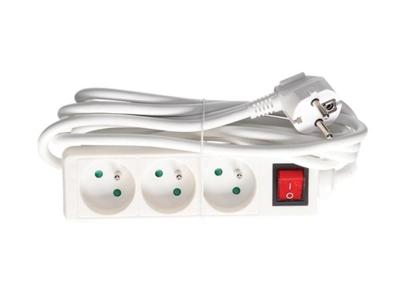 3-voudige stekkerdoos met schakelaar 3 m kabel penaarde Velleman - Velleman