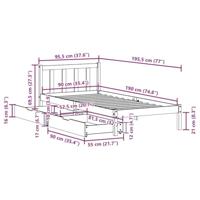 Bedframe zonder matras massief grenenhout wit 90x190 cm - thumbnail