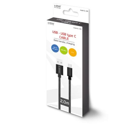 Savio CL-129 USB-kabel 2 m USB 2.0 USB A USB C Zwart