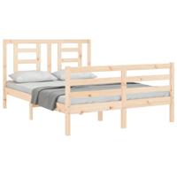 Bedframe met hoofdbord massief hout - thumbnail