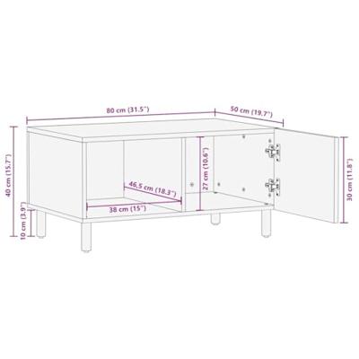 Salontafel 80x50x40 cm massief mangohout bruin