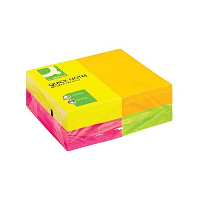Q-CONNECT Quick Notes, ft 76 x 127 mm, 100 vel, pak van 12 blokken in 4 neonkleuren