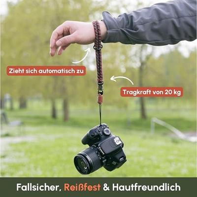 C-Rope Claw Camera wrist strap Red Dots, 30cm Paracord