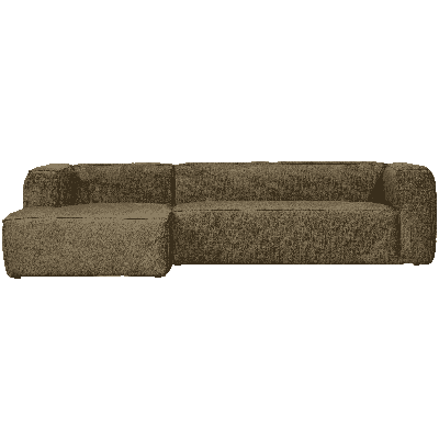 WOOOD Loungebank 'Bean' Links, Structure Velvet, kleur Moss
