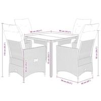 5-delige Tuinset met kussens poly rattan grijs - thumbnail