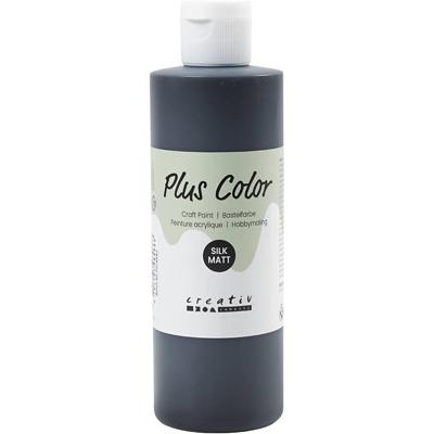 Plus Color acrylverf, zwart, 250 ml/ 1 fles