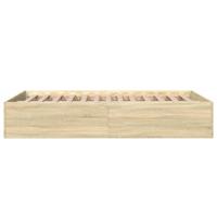 Bedframe bewerkt hout sonoma eikenkleurig 140x200 cm - thumbnail