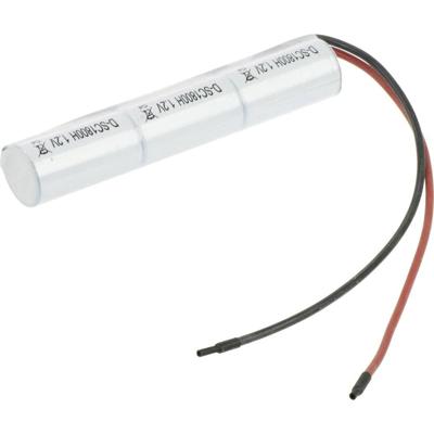 Mexcel Inline L1x3 Accupack Aantal cellen: 3 Batterijgrootte: Sub-C Geschikt voor hoge temperaturen, Kabel, Flat-top NiCd 3.6 V 1800 mAh