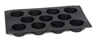 Patisse Mini Muffinvorm 11 Vaks 29x17 cm Zwart/Siliconen - thumbnail