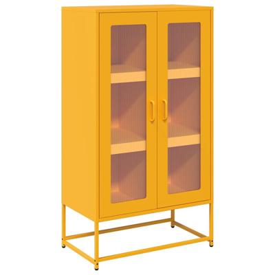 Hoge kast 68x39x123 cm staal mosterdgeel - thumbnail
