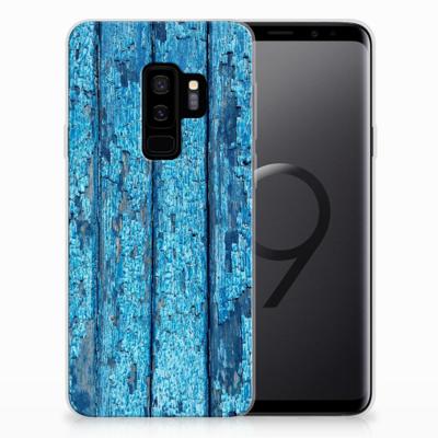 Samsung Galaxy S9 Plus Bumper Hoesje Wood Blue Samsung Galaxy S9 Plus Bumper Hoesje Wood Blue
