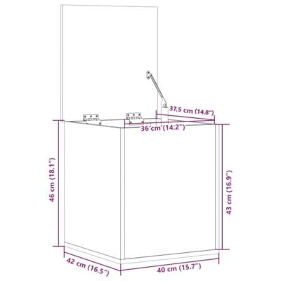 Opbergbox 40x42x46 cm bewerkt hout sonoma eikenkleurig