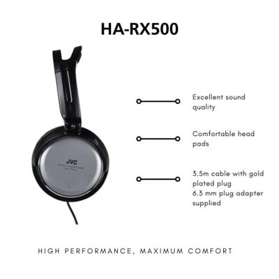 JVC HA-RX500-E Hoofdtelefoon Zwart