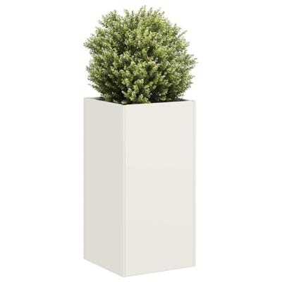VidaXL Plantenbak 40x40x80 cm koudgewalst staal wit