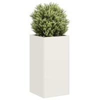 VidaXL Plantenbak 40x40x80 cm koudgewalst staal wit - thumbnail